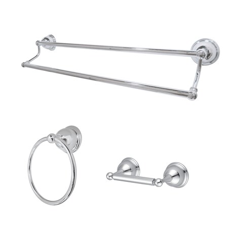 Kingston Brass Restoration 3-Piece Bathroom Hardware, Chrome BAK396348C